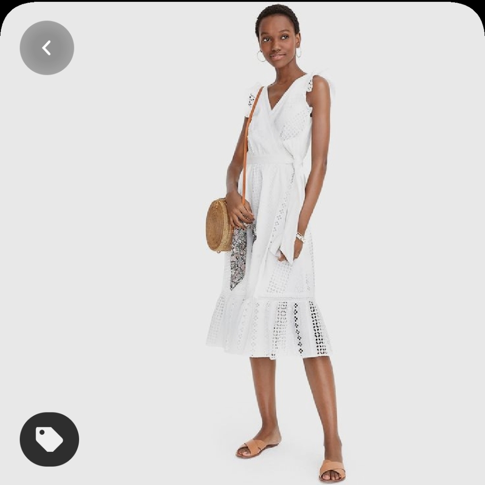 NEW J.Crew All Over Eyelet Wrap Lace Dress